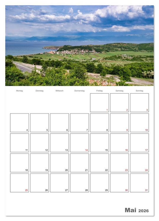 Produktbild: Faszinierendes Albanien (Tischkalender 2026 DIN A5 hoch), CALVENDO Monatskalender