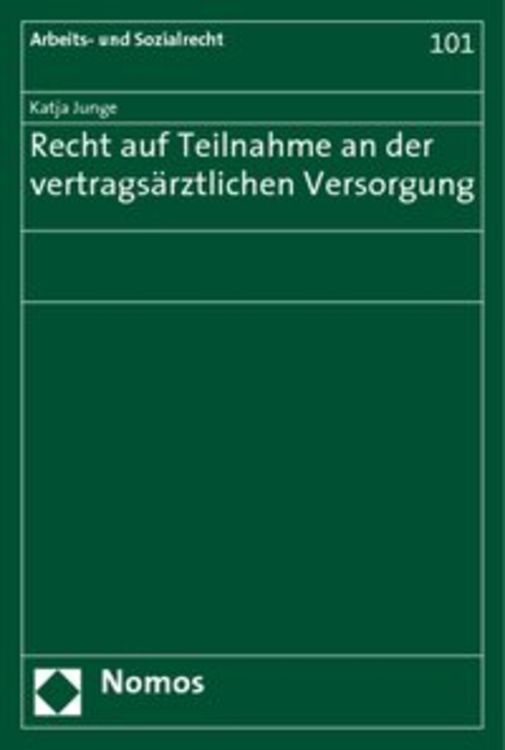 Produktbild: Recht auf Teilnahme an der vertrags&auml;rztlichen Versorgung