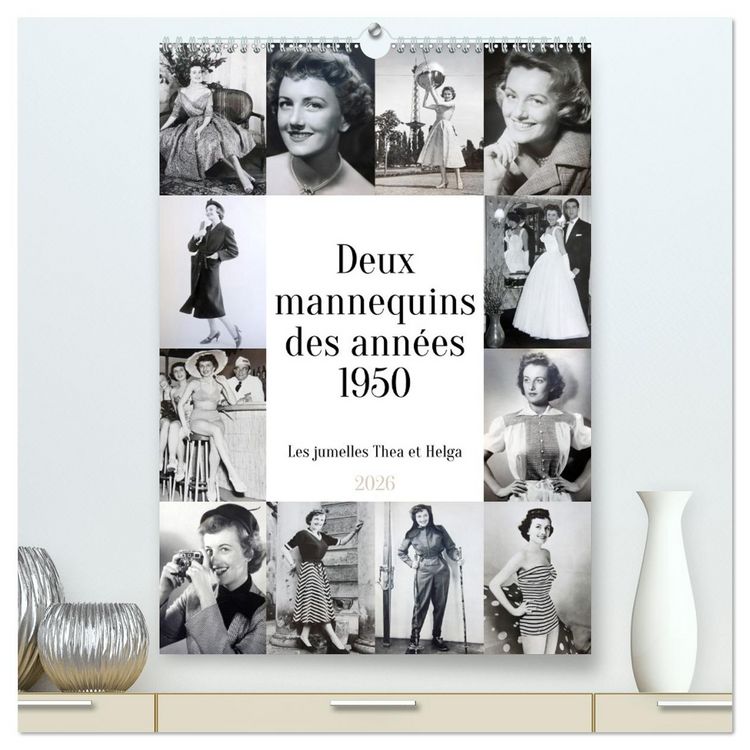 Produktbild: Deux mannequins des ann&eacute;es 1950 - Les jumelles Thea et Helga (Calendrier mural 2026 DIN A2 horizontal) calendrier de bureau