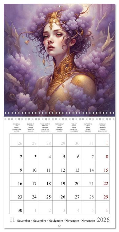Produktbild: Beaut&eacute;s florales (Calendrier mural carr&eacute; 2026 30x30 cm) Calendrier double avec une page pour vos prises de notes