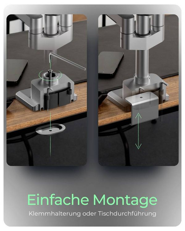 Produktbild: ICY BOX Monitorst&auml;nder f&uuml;r drei Monitore Monitor-Tischhalterung 3 Display(s) 76,2 cm (30") Grau, Silber