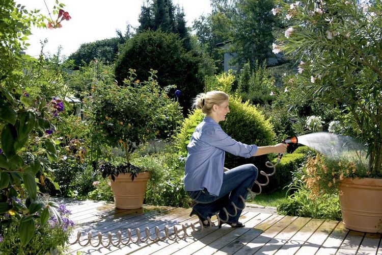 Produktbild: GARDENA 04647-20 Spiralgartenschlauch-Set Schlauch-Innen-&Oslash;=6.1 mm 10 m 1/4 Zoll 1 St. Grau, Orange
