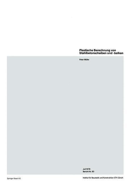 Produktbild: Plastische Berechnung von Stahlbetonscheiben und -balken