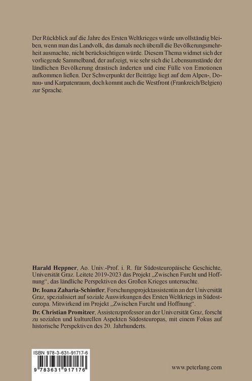 Produktbild: Die l&auml;ndliche Gesellschaft im Zeitalter des Ersten Weltkrieges