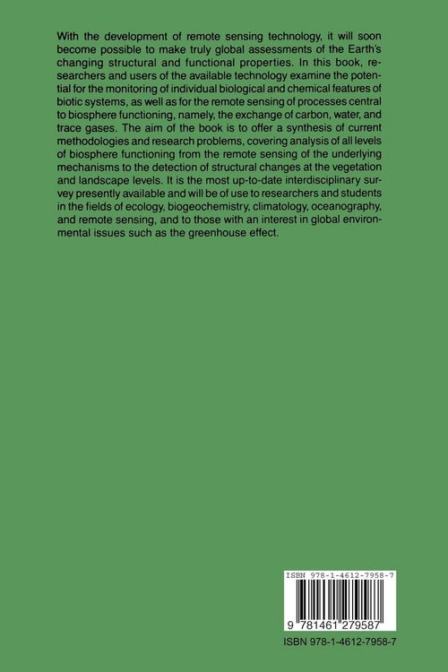 Produktbild: Remote Sensing of Biosphere Functioning