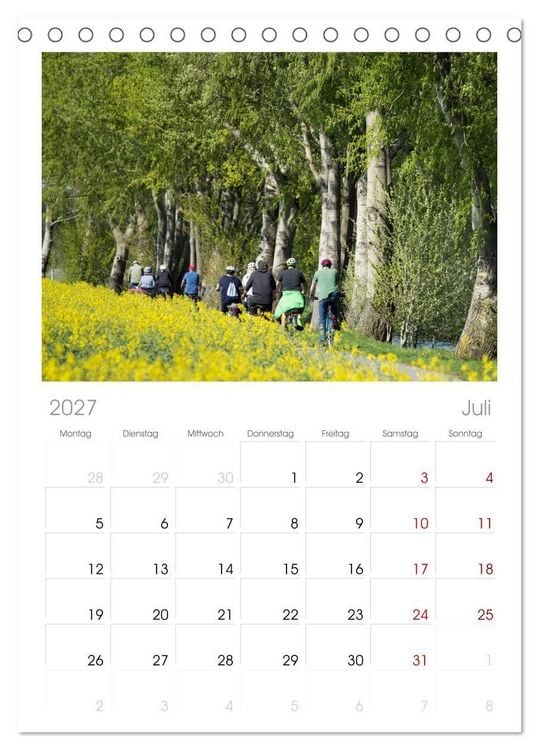 Produktbild: Tischplaner 2027 - Radland Deutschland - Niedersachsen (A5 Tischkalender zum Aufstellen) CALVENDO