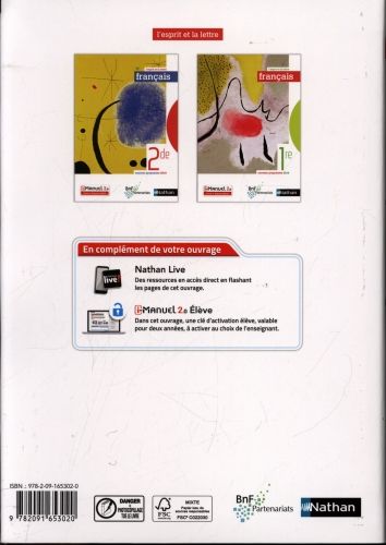 Produktbild: Fran&ccedil;ais 2de : nouveau programme 2019 : livre + licence &eacute;l&egrave;ve