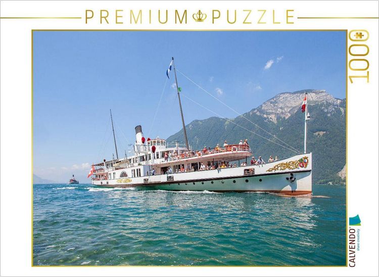 Produktbild: CALVENDO Puzzle "Stadt Luzern" Raddampfer 1928 | 1000 Teile Lege-Gr&ouml;&szlig;e 64x48cm Foto-Puzzle f&uuml;r gl&uuml;ckliche Stunden