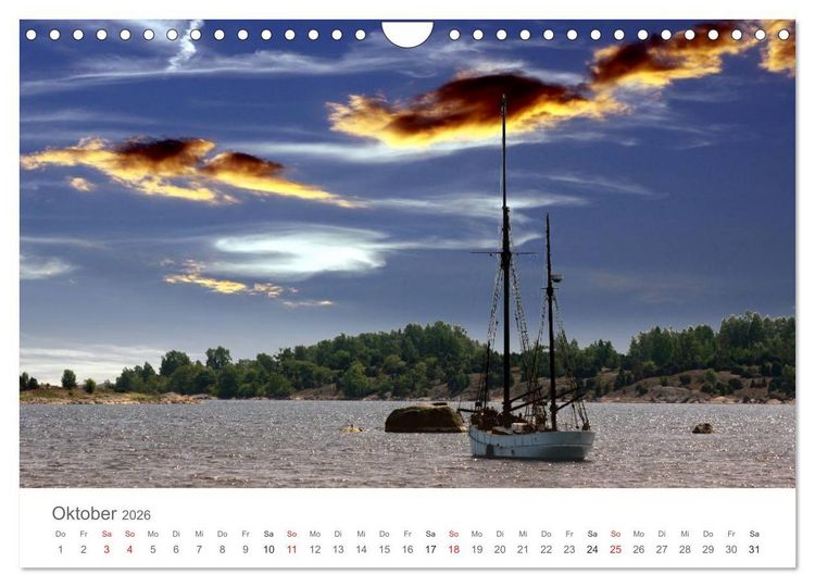 Produktbild: Segelboote in S&uuml;dschwedens Sch&auml;ren (Wandkalender 2026 DIN A4 quer), CALVENDO Monatskalender