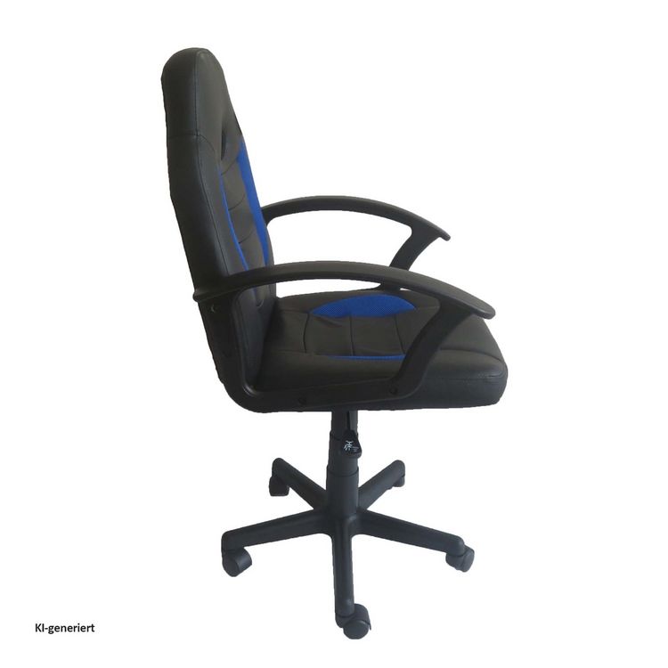 Produktbild: HTI-Living Schreibtischstuhl Junior h&ouml;henverstellbar ergonomischer Drehstuhl Schwarz-Blau