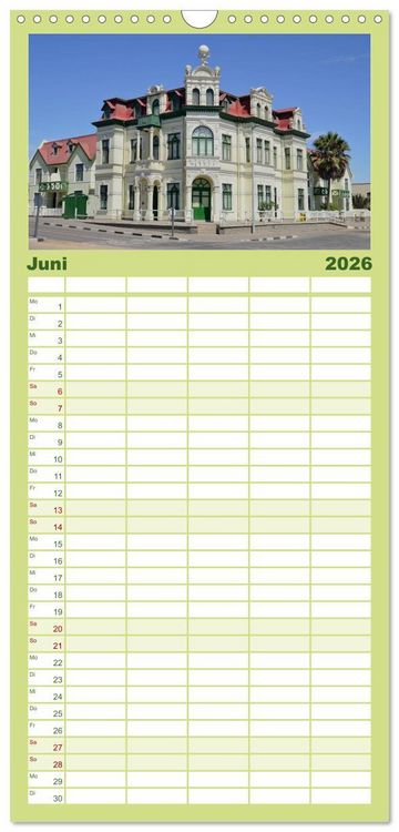 Produktbild: Familienplaner 2026 - Namibia mit 5 Spalten (Wandkalender, 21 x 45 cm) CALVENDO