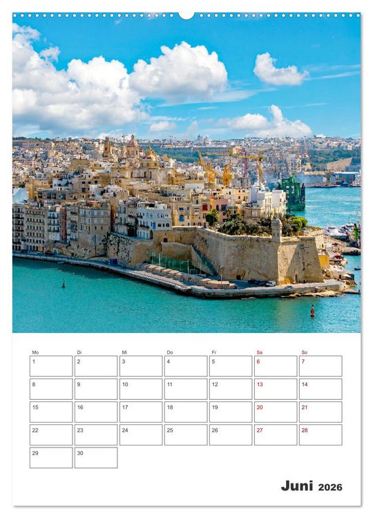 Produktbild: Valletta - K&uuml;stenstadt mit Charme (Wandkalender 2026 DIN A2 hoch), CALVENDO Monatskalender