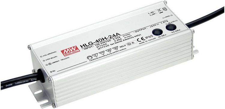 Produktbild: MEAN WELL HLG-40H-24A LED-Treiber, LED-Trafo Konstantspannung, Konstantstrom 40 W 1.67 A 24 V/DC PFC-Schaltkreis, &Uuml;berlastschutz, einstellbar 1 St.