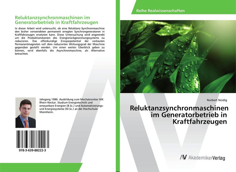 Produktbild: Reluktanzsynchronmaschinen im Generatorbetrieb in Kraftfahrzeugen