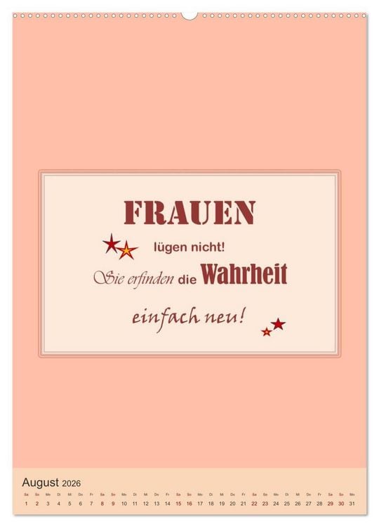 Produktbild: Was Mann &uuml;ber Frau wissen sollte und umgekehrt ... (Wandkalender 2026 DIN A2 hoch), CALVENDO Monatskalender