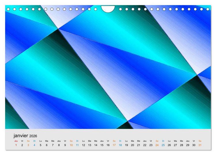Produktbild: Couleurs et abstraction (Calendrier mural 2026 DIN A4 vertical), CALVENDO calendrier mensuel