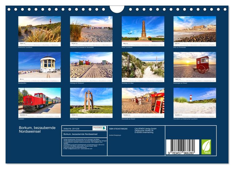 Produktbild: Borkum, bezaubernde Nordseeinsel (Wandkalender 2026 DIN A4 quer), CALVENDO Monatskalender