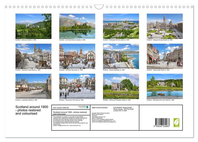 Produktbild: Scotland around 1900 - photos restored and colourised (Wall Calendar 2026 DIN A3 landscape), CALVENDO 12 Month Wall Calendar