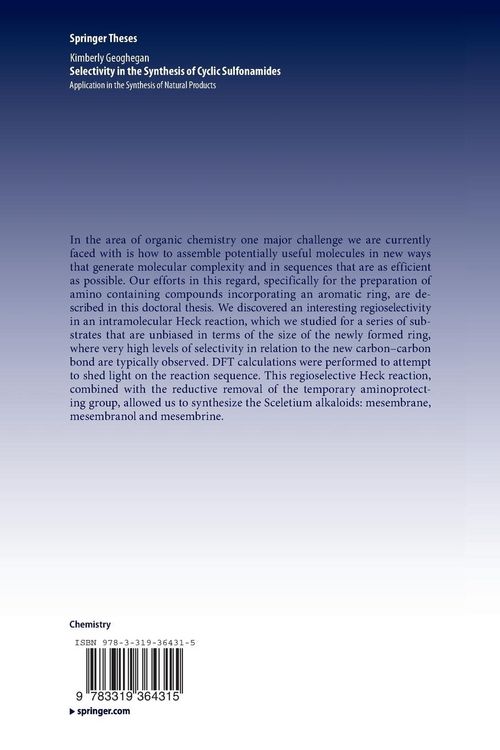 Produktbild: Selectivity in the Synthesis of Cyclic Sulfonamides