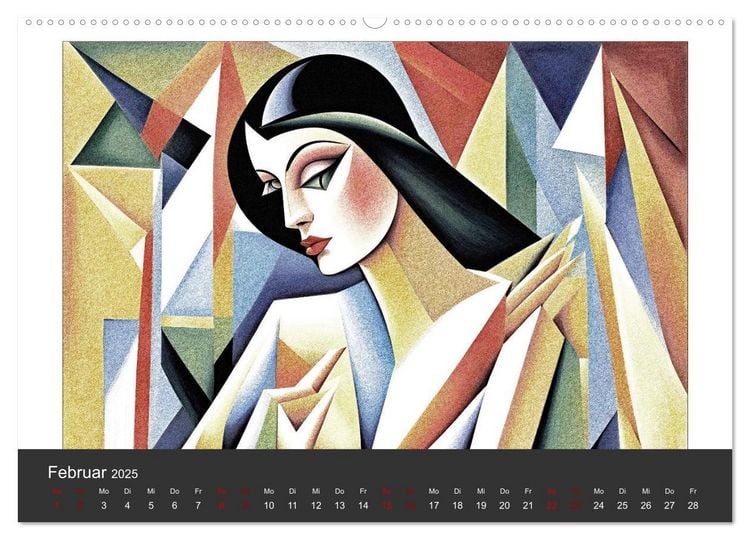 Kubistische Frauen Bilder (Wandkalender 2025 DIN A2 quer), CALVENDO Monatskalender