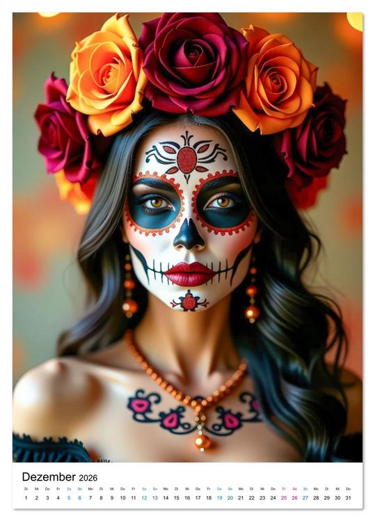 Produktbild: La Catrina - Poesie der Verg&auml;nglichkeit (Tischkalender 2026 DIN A5 hoch), CALVENDO Monatskalender