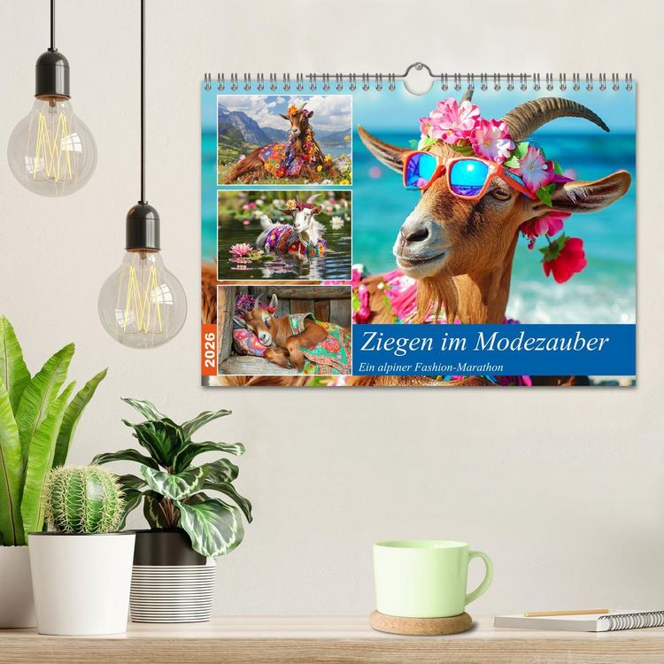 Produktbild: Ziegen im Modezauber. Ein alpiner Fashion-Marathon (Wandkalender 2026 DIN A4 quer), CALVENDO Monatskalender