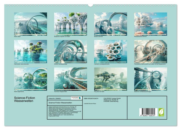 Produktbild: Science-Fiction Wasserwelten (hochwertiger Premium Wandkalender 2026 DIN A2 quer), Kunstdruck in Hochglanz