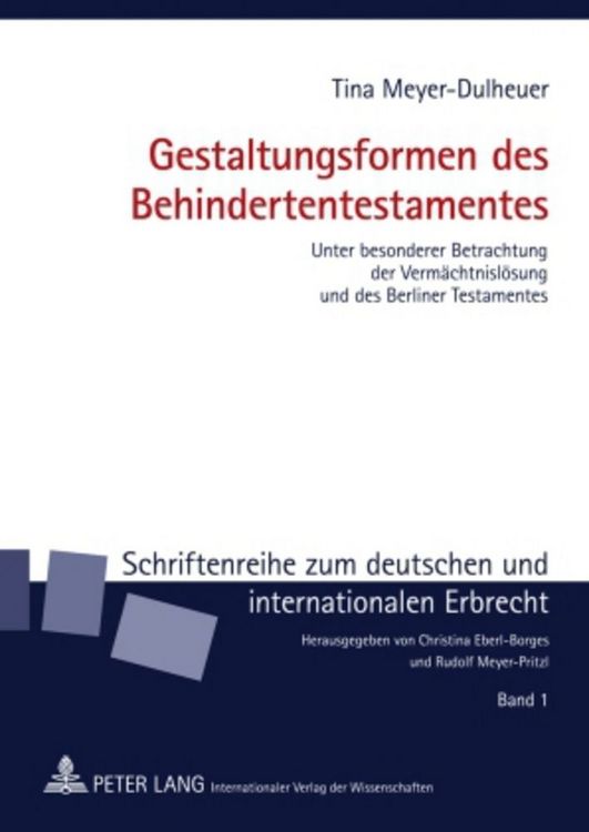 Produktbild: Gestaltungsformen des Behindertentestamentes