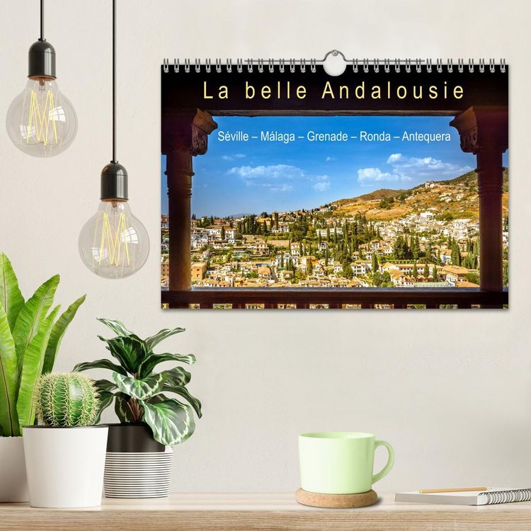 Produktbild: La belle Andalousie: S&eacute;ville - M&aacute;laga - Grenade - Ronda - Antequera (Calendrier mural 2026 DIN A4 vertical), CALVENDO calendrier mensuel