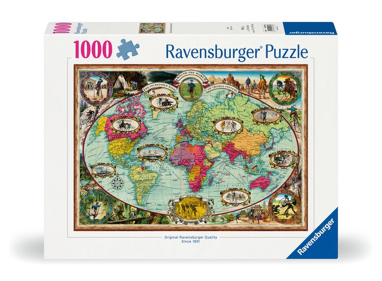 Produktbild: Erwachsenenpuzzle 1000 Teile - Mit Fahrrad um die Welt