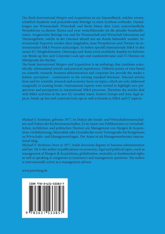 Produktbild: International Mergers and Acquisitions