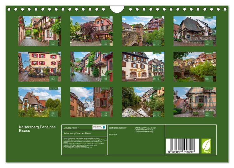 Produktbild: Kaisersberg Perle des Elsass (Wandkalender 2026 DIN A4 quer), CALVENDO Monatskalender