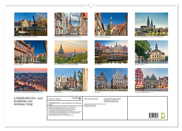 Produktbild: L&Uuml;NEBURG Ein- und Ausblicke von Andreas Voigt (Wandkalender 2026 DIN A2 quer), CALVENDO Monatskalender