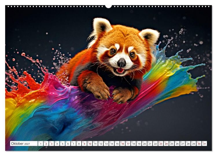 Produktbild: Farbsplash in der Tierwelt (hochwertiger Premium Wandkalender 2027 DIN A2 quer), Kunstdruck in Hochglanz