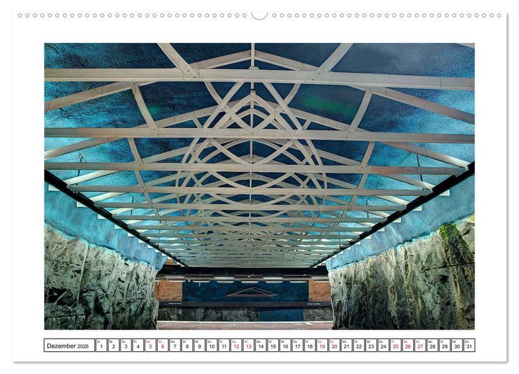 Produktbild: Stockholms Metrostationen - Bunte Meisterwerke im Untergrund (Wandkalender 2026 DIN A2 quer), CALVENDO Monatskalender