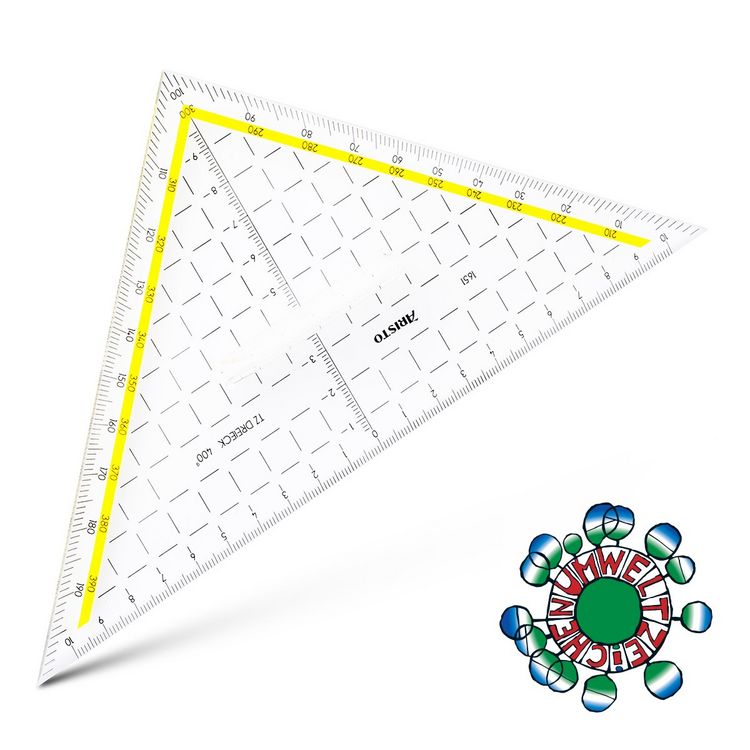 Produktbild: ARISTO TZ-Dreieck 22,5 cm, 400 Gon Facette an Hypotenuse, Tuschenoppen