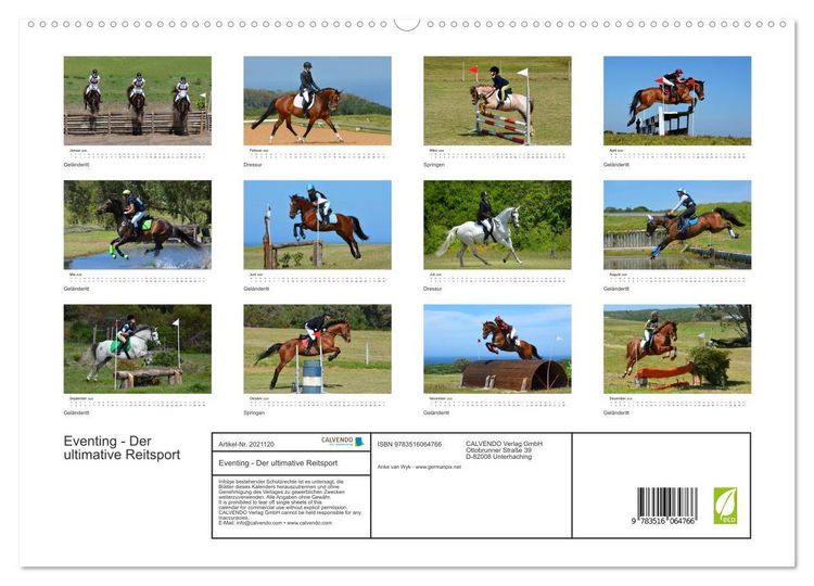Produktbild: Eventing - Der ultimative Reitsport (hochwertiger Premium Wandkalender 2026 DIN A2 quer), Kunstdruck in Hochglanz