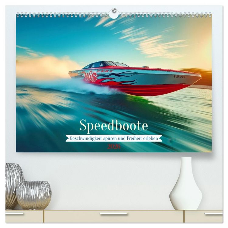 Produktbild: Speedboote (hochwertiger Premium Wandkalender 2026 DIN A2 quer), Kunstdruck in Hochglanz