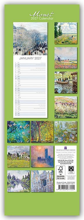 Produktbild: Monet &ndash; Claude Monet &ndash; Slimline-Kalender 2027