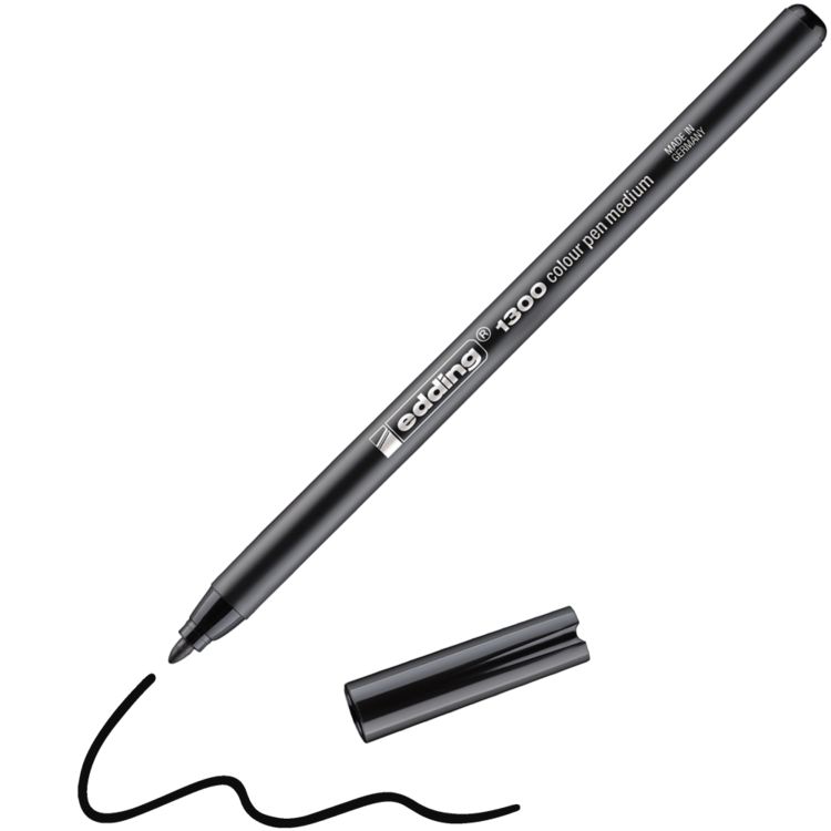 Produktbild: edding 1300 Fasermaler medium schwarz