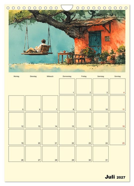 Produktbild: M&auml;nner im Garten. Entspannte Augenblicke im Gr&uuml;nen (Wandkalender 2027 DIN A4 hoch), CALVENDO Monatskalender