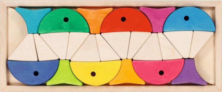 Produktbild: Legespiel und Bausteinkasten 6 bunte Fische