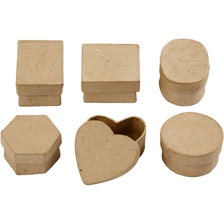 Produktbild: Creativ Company Mini-Schachteln, H 3 cm, D 4-6 cm, 6 Stk