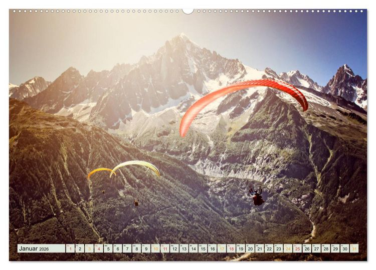 Produktbild: Paragliding - Mut zum Abenteuer (hochwertiger Premium Wandkalender 2026 DIN A2 quer), Kunstdruck in Hochglanz
