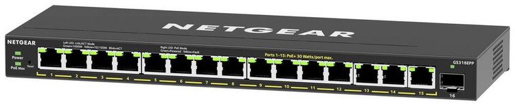 Produktbild: NETGEAR GS316EPP-100PES GS316EPP Netzwerk Switch 16 Port 1 GBit/s PoE-Funktion