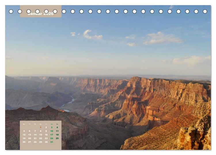 Produktbild: Erlebe mit mir die Schluchten des Grand Canyon (Tischkalender 2026 DIN A5 quer), CALVENDO Monatskalender