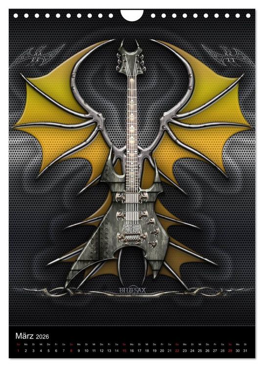 Produktbild: Heroische Gitarren (Wandkalender 2026 DIN A4 hoch), CALVENDO Monatskalender