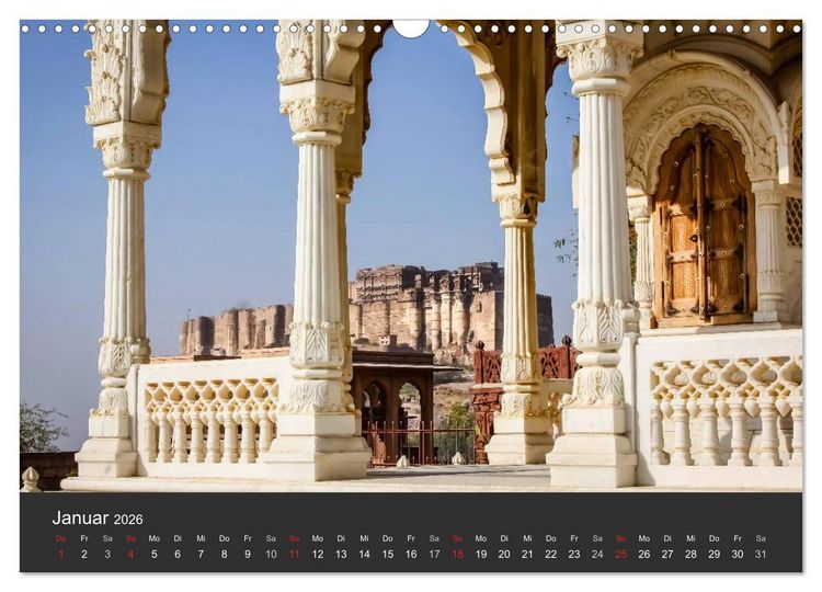 Produktbild: Indien 2026 Tempel, Tiger und Pal&auml;ste (Wandkalender 2026 DIN A3 quer), CALVENDO Monatskalender