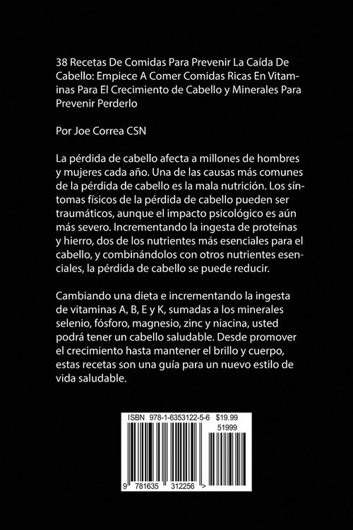 Produktbild: 38 Recetas De Comidas Para Prevenir La Ca&iacute;da De Cabello