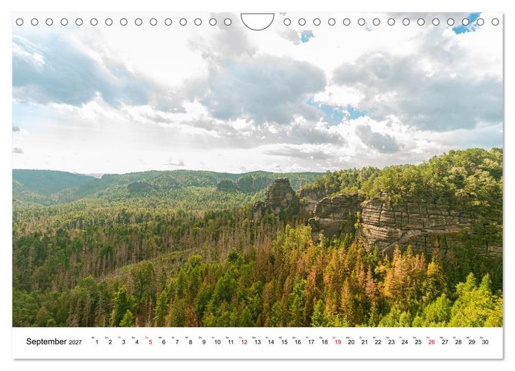 Produktbild: S&auml;chsische Schweiz - Das Elbsandsteingebirge (Wandkalender 2027 DIN A4 quer), CALVENDO Monatskalender